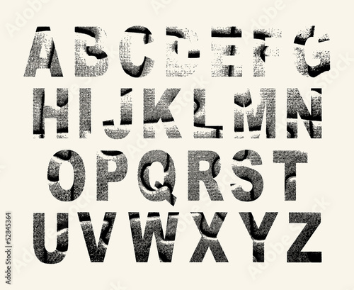 Grunge scratched vector font. Use for design.
