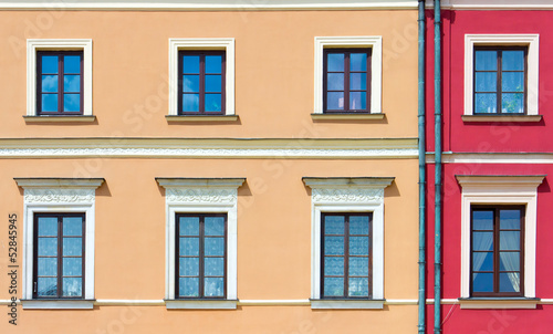 Facade of a building with windows