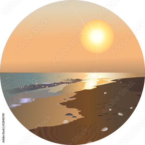 Sandy beach in the circle