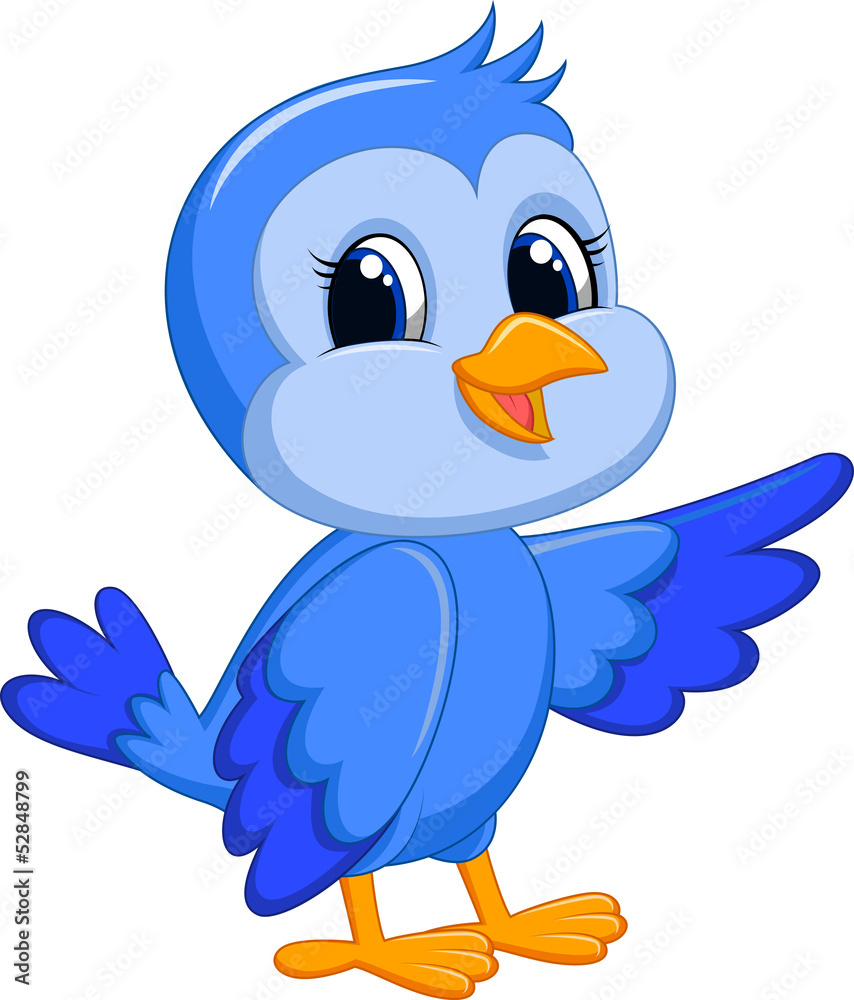 Cute blue bird cartoon Cute blue bird cartoon