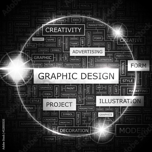 GRAPHIC DESIGN. Word cloud concept illustration.  