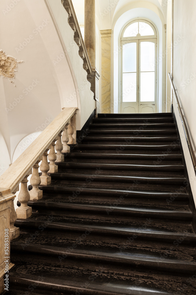 ancient staircase of a classic historic building, interior ancient staircase of a classic historic building, interior