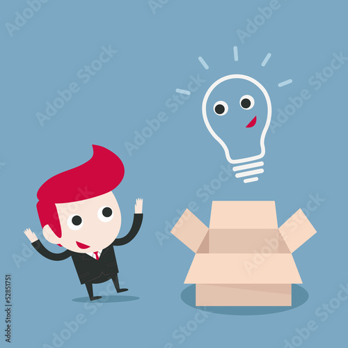 businessman and bulb idea vector
