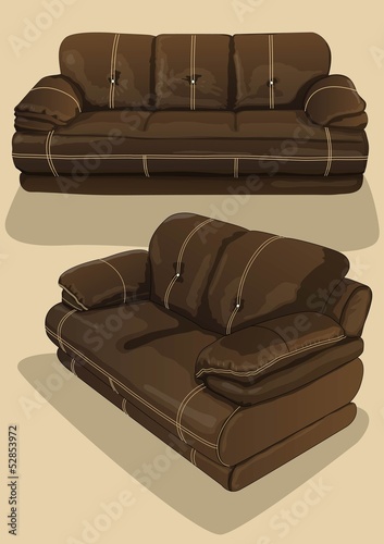 brown sofa seat
