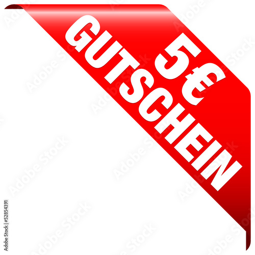 Banner "5 Euro Gutschein" rot