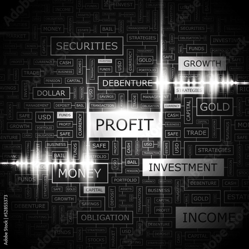 PROFIT. Word cloud concept illustration.  