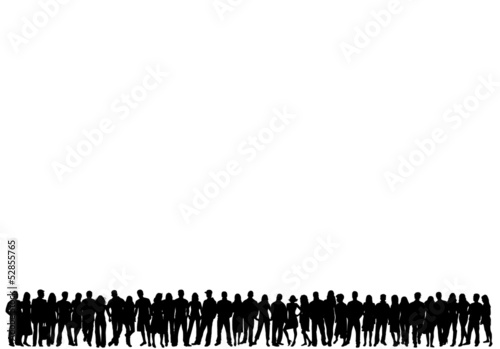 crowd of people - vector silhouettes