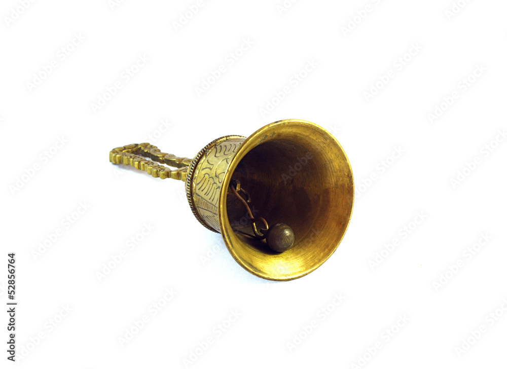 Obraz premium Bronze bell isolated on white