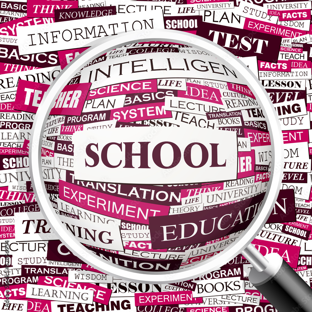 SCHOOL. Word cloud concept illustration. Stock Vector | Adobe Stock