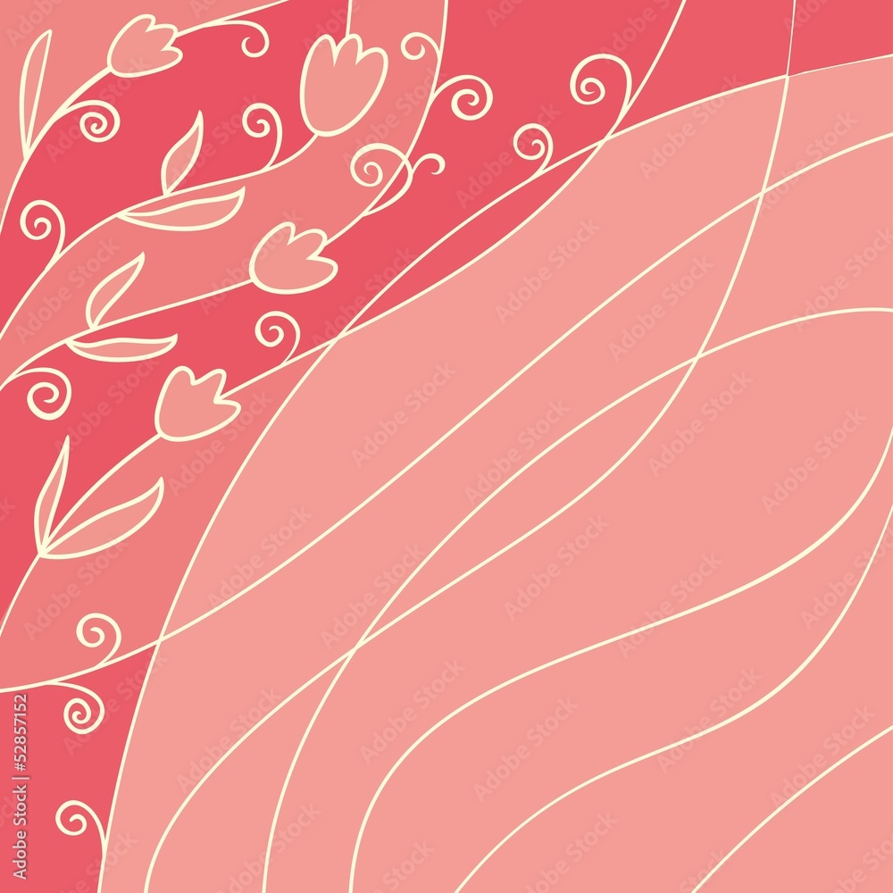Pink floral background with spring tulips Pink floral background with spring tulips