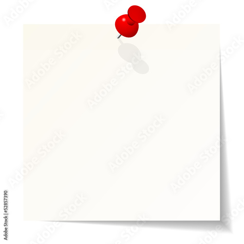 White Stick Note & Red Pin