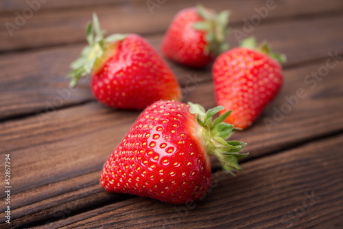 Strawberry on the wooden table