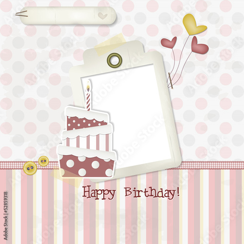 Happy Birthday - Scrapbook - Place your text and photo