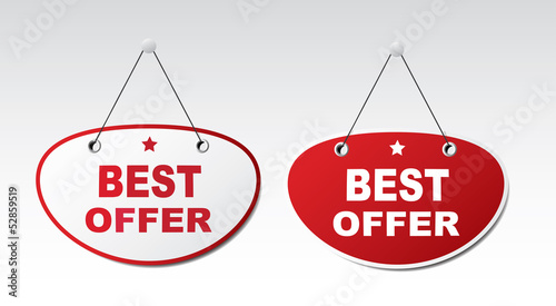 Panel with text - Best offer. Vector.