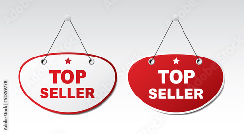 Panel with text - top seller. Vector.