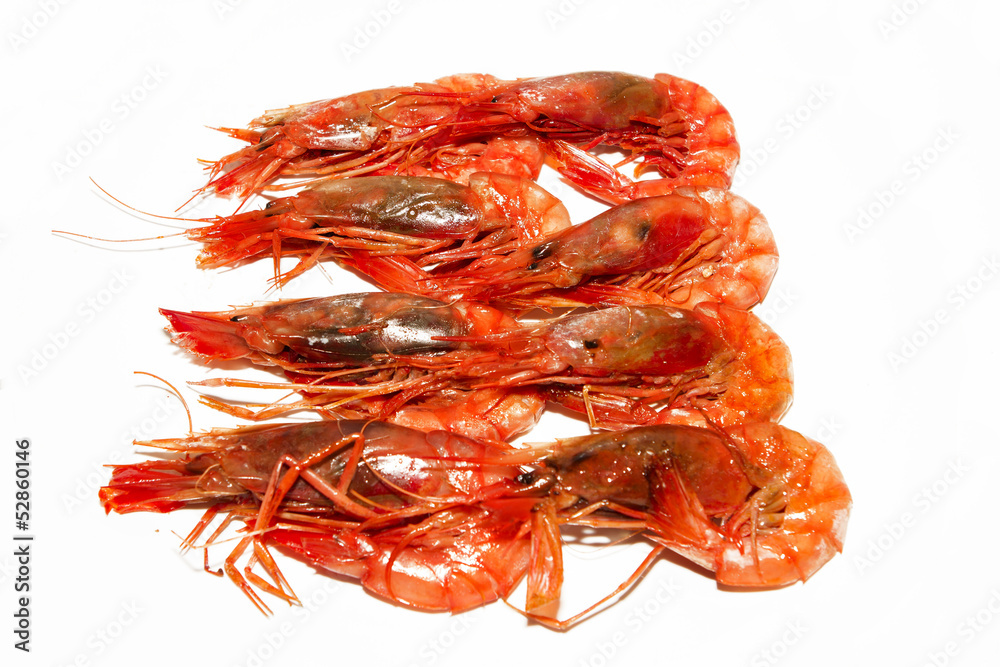 Red prawns cooked Red prawns cooked