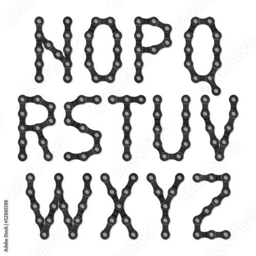 Bicycle chain alphabet