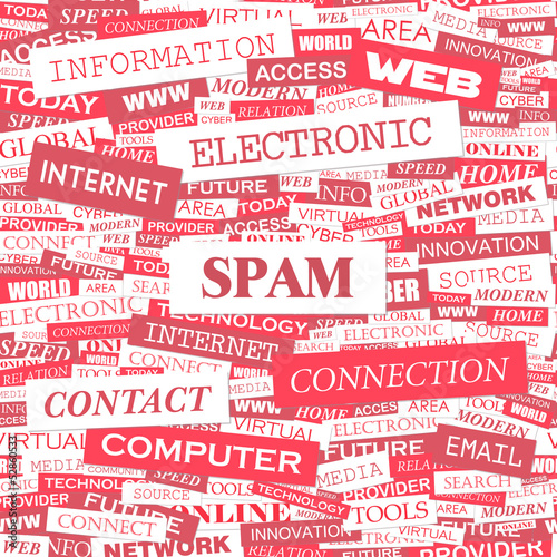 SPAM. Word cloud concept illustration.  