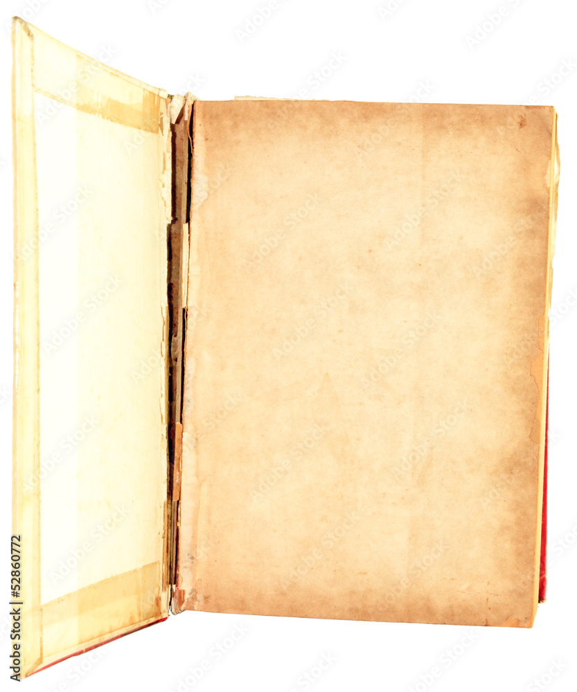 Old book open isolated on white background Old book open isolated on white background