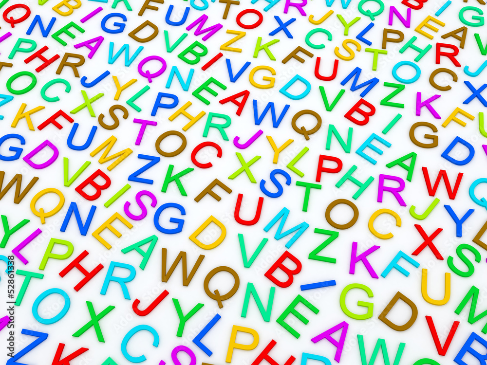 letters of the English alphabet. letters of the English alphabet.