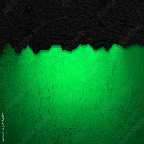 Green wall illuminated with light