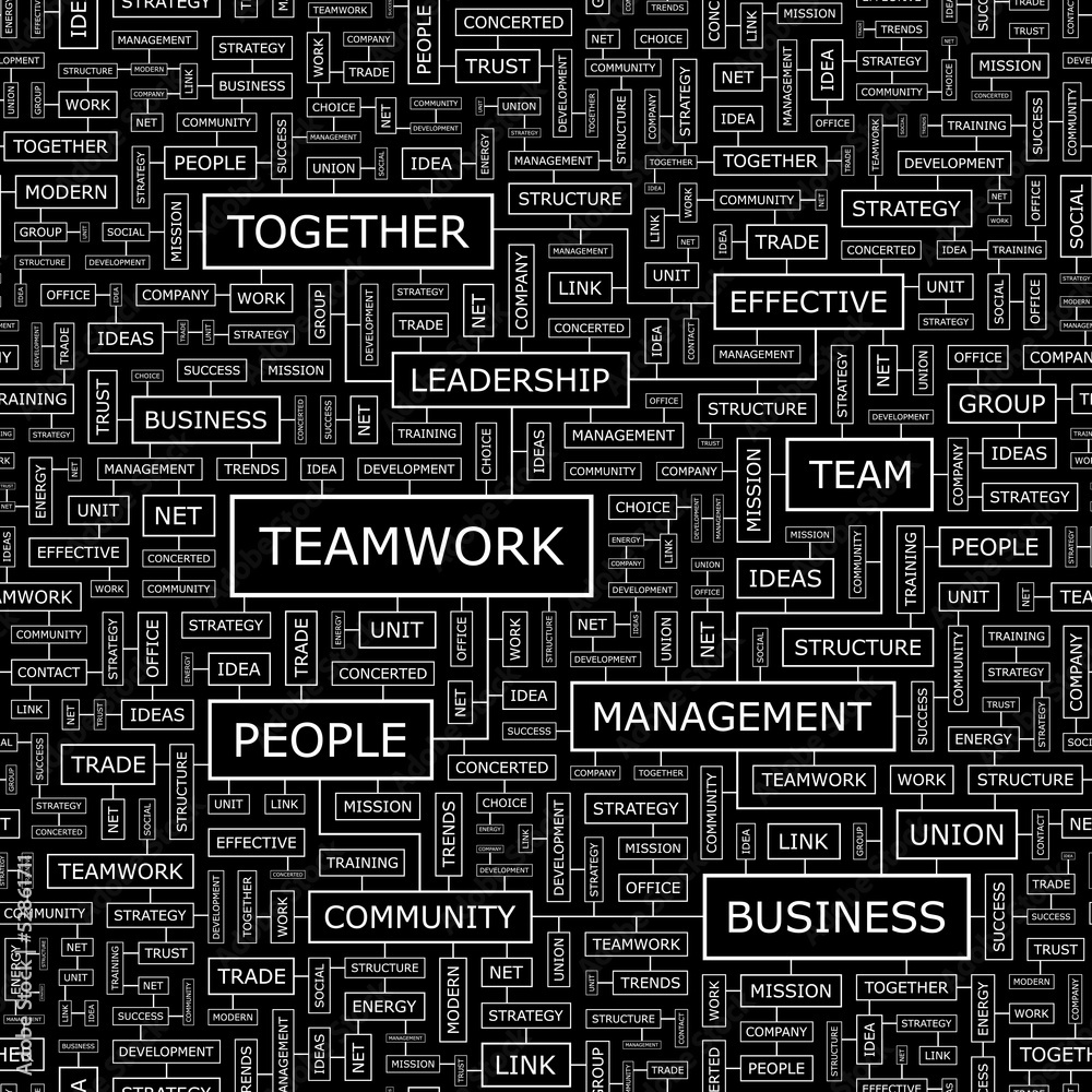TEAMWORK. Word cloud concept illustration. TEAMWORK. Word cloud concept illustration.
