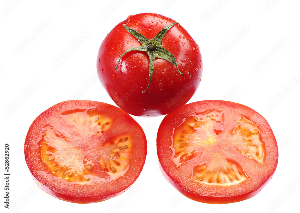One tomato and slices One tomato and slices