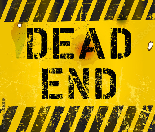 dead end sign, grungy,industrial style ,vector photo