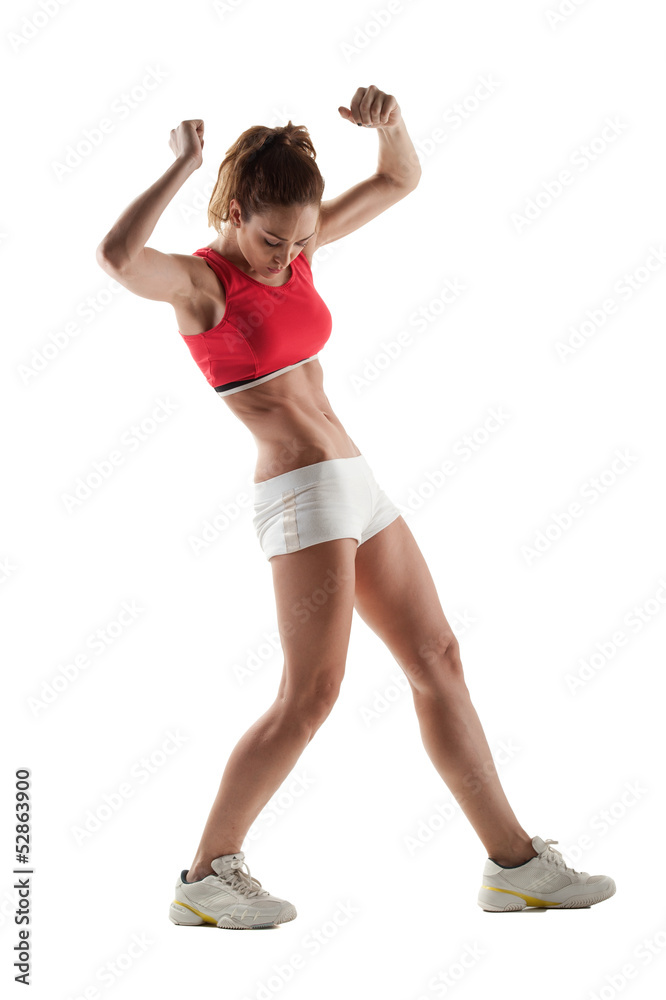 Athletic woman isolated on white background Athletic woman isolated on white background