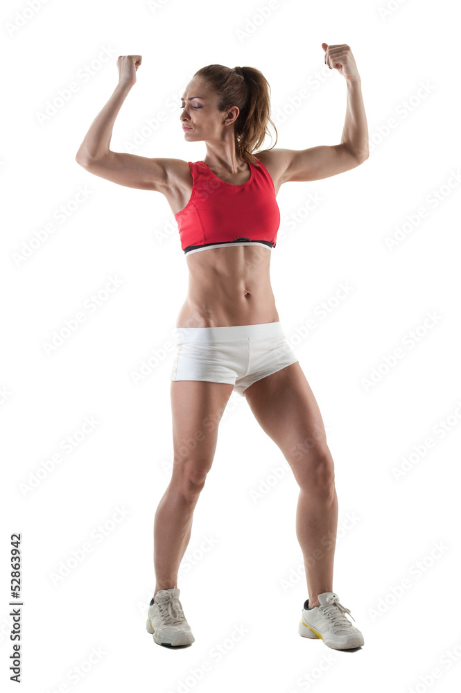 Athletic woman isolated on white background Athletic woman isolated on white background