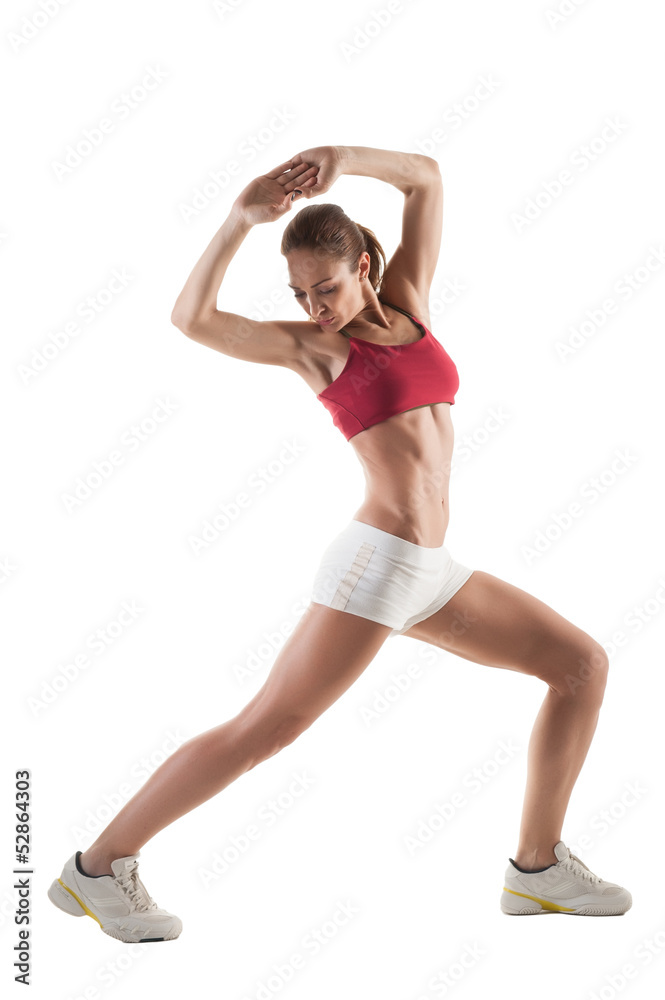 Athletic woman isolated on white background Athletic woman isolated on white background