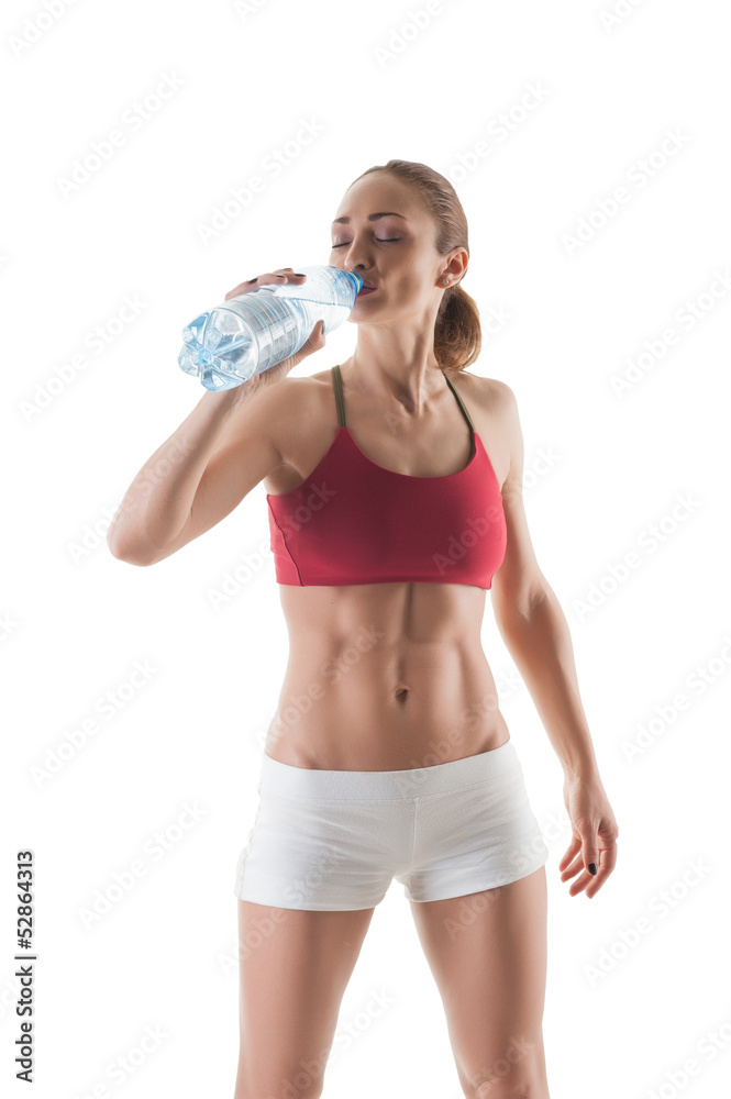 Athletic woman isolated on white background Athletic woman isolated on white background