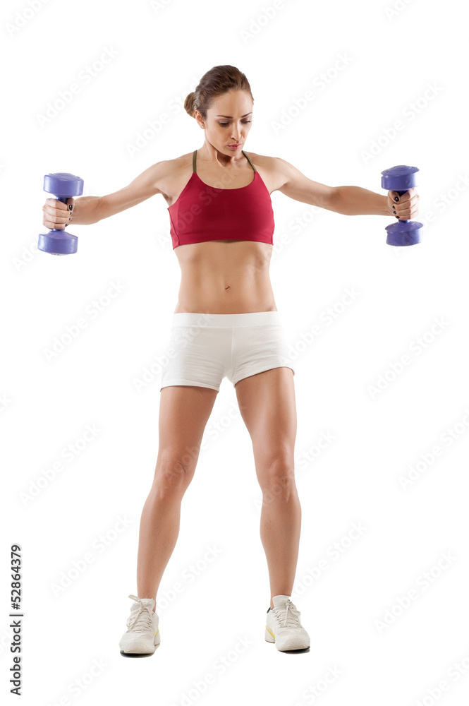 Athletic woman isolated on white background Athletic woman isolated on white background