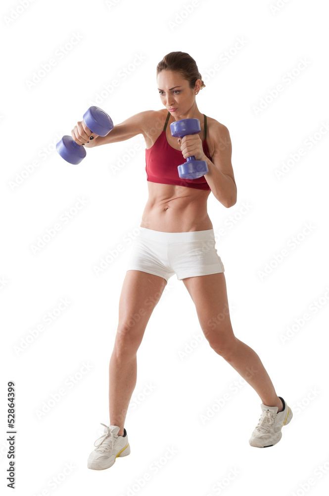 Athletic woman isolated on white background Athletic woman isolated on white background