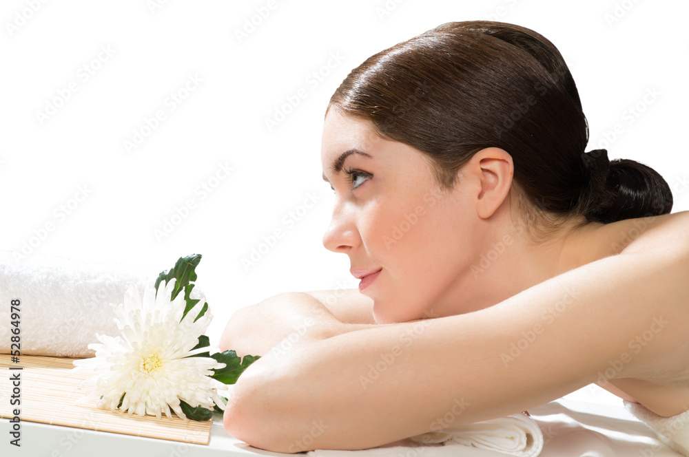 beautiful spa woman lying on the couch beautiful spa woman lying on the couch