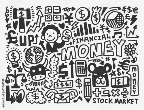 Wallpaper Mural doodle Finance pattern Torontodigital.ca
