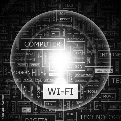 WI-FI. Word cloud concept illustration.  