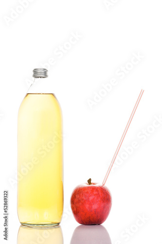 apple with straw