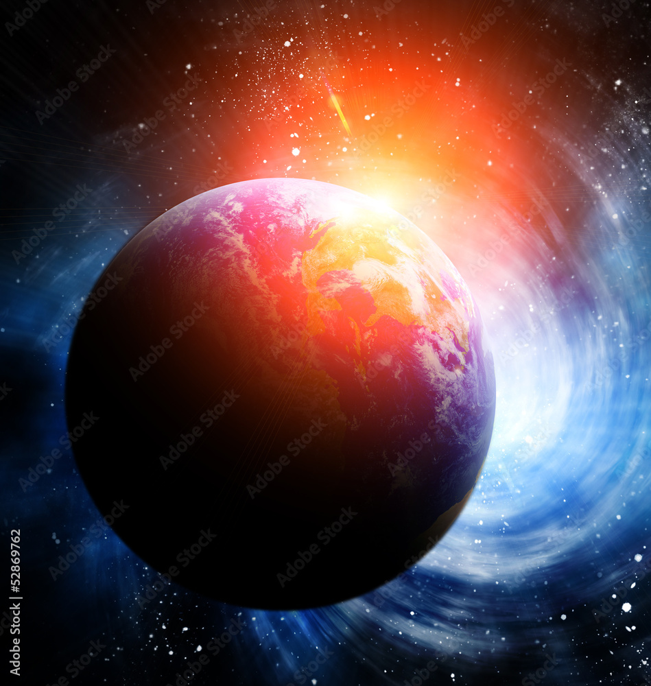 Fototapeta premium realistic planet earth in space