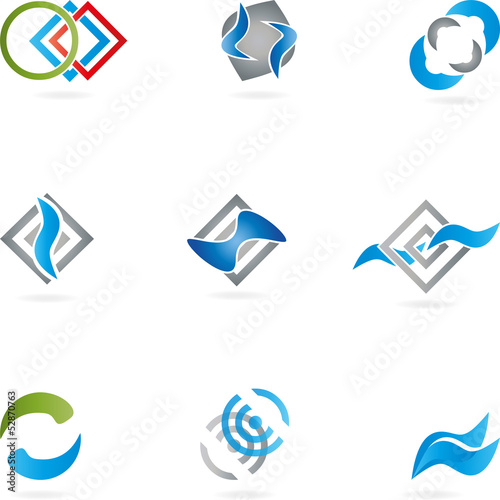 Logo, Abstract Design Elements,  2D and 3D