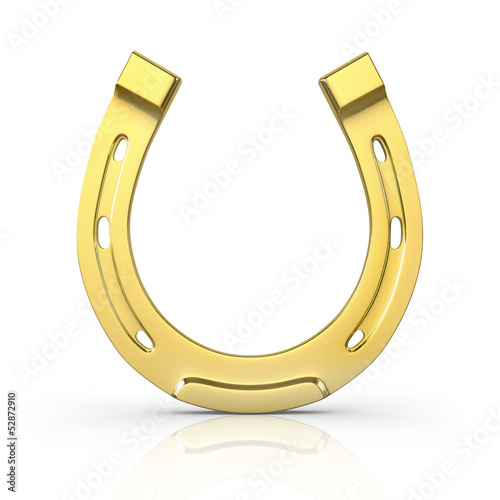 Single scratched golden horseshoe