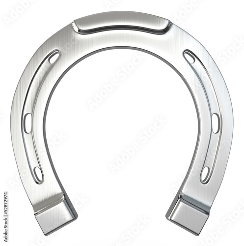 Single scratched silver horseshoe