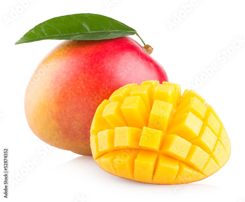 Photographie mango fruit isolated on white background