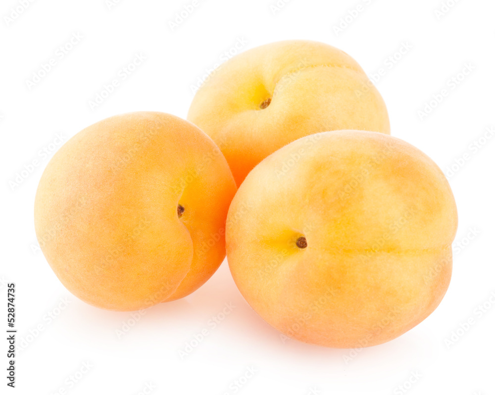 ripe apricots isolated on white background ripe apricots isolated on white background
