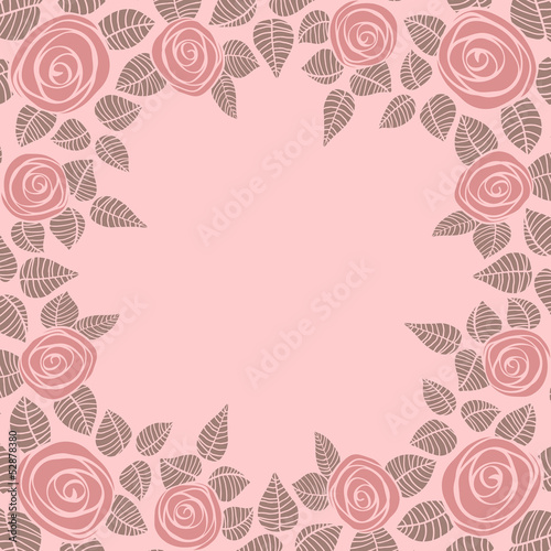Beautiful background with pink roses and place for your text