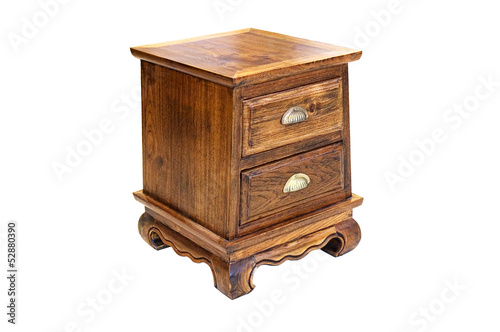 Small wooden cabinet isolated