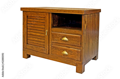 Wooden cabinet isolated
