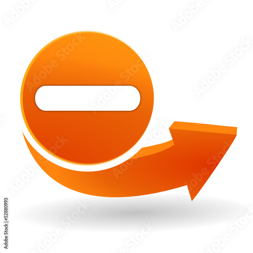 moins sur bouton web orange