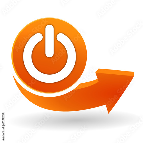 marche arret sur bouton web orange