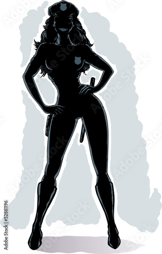 Outline of a sexy cop